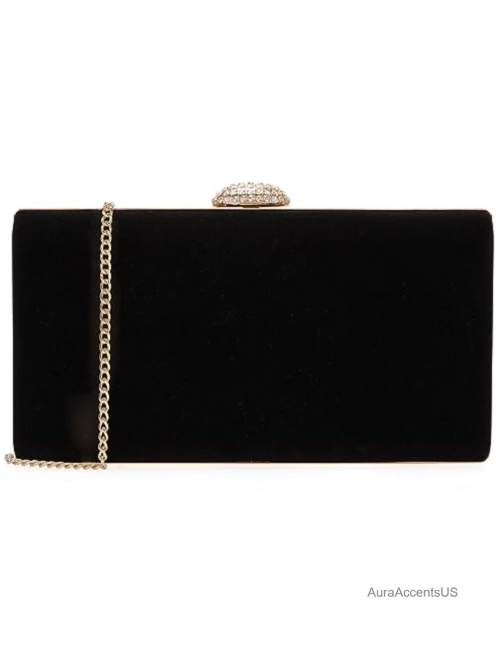 Velvet Evening Clutch Bag with Crystal Clasp Formal Party Purse